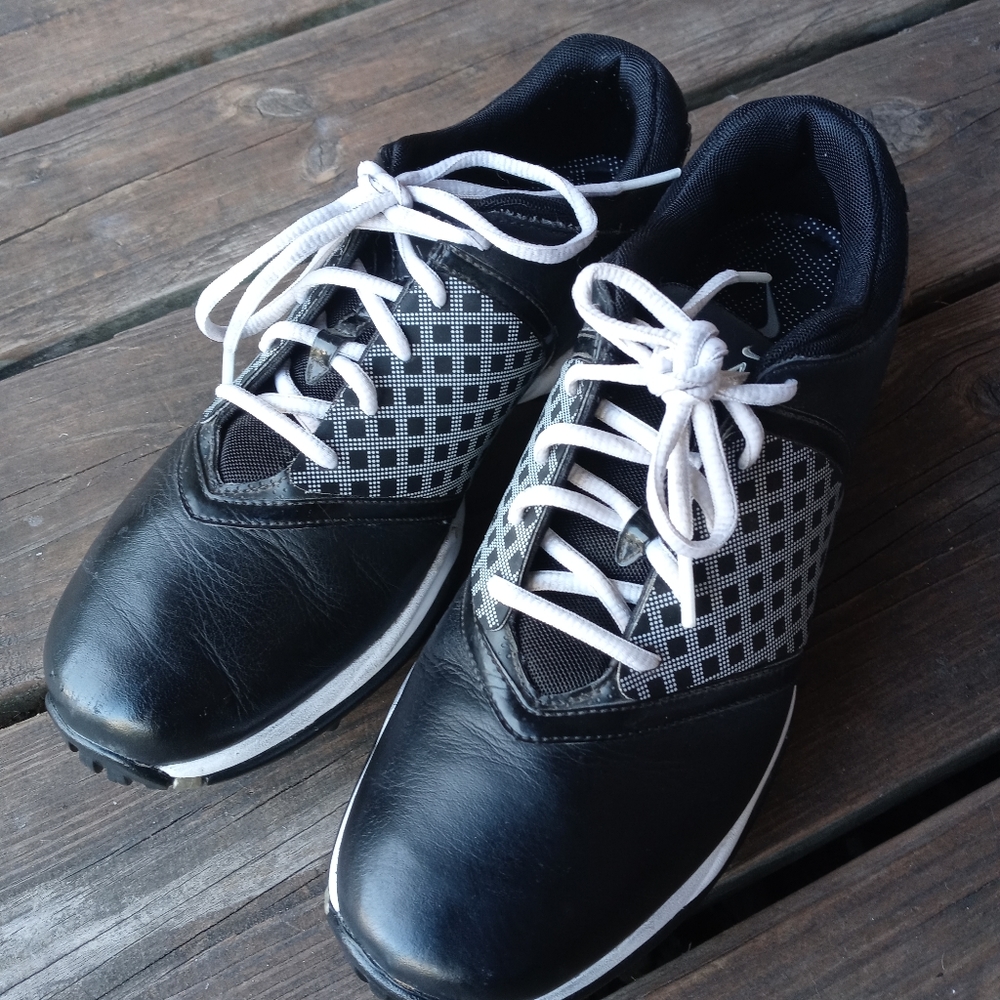 NIke Air 418379-010 Lunar Embellish Black Leather golf shoes